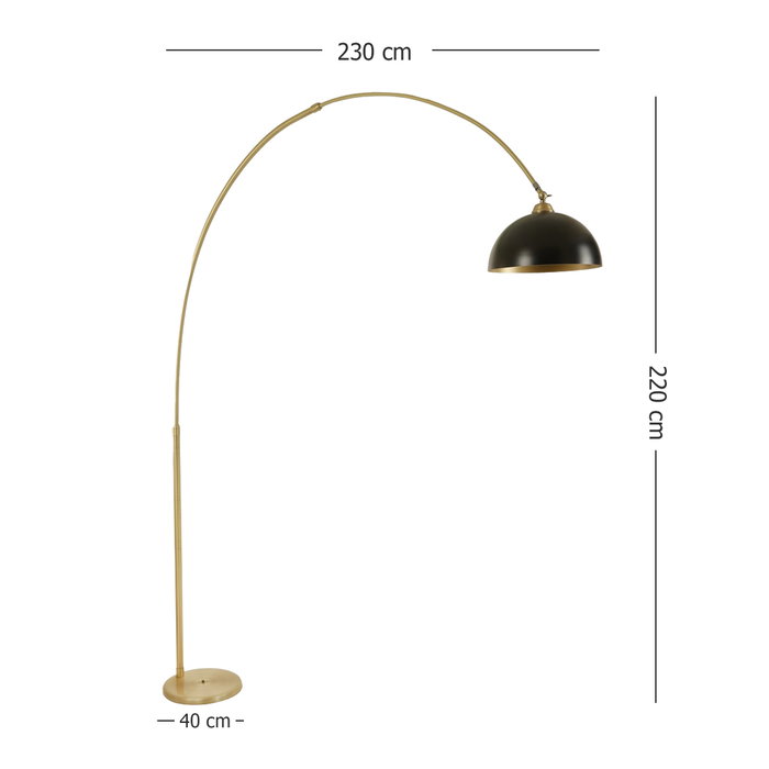 Opviq Lámpara de Pie de Metal Ajustable Dorado y Negro